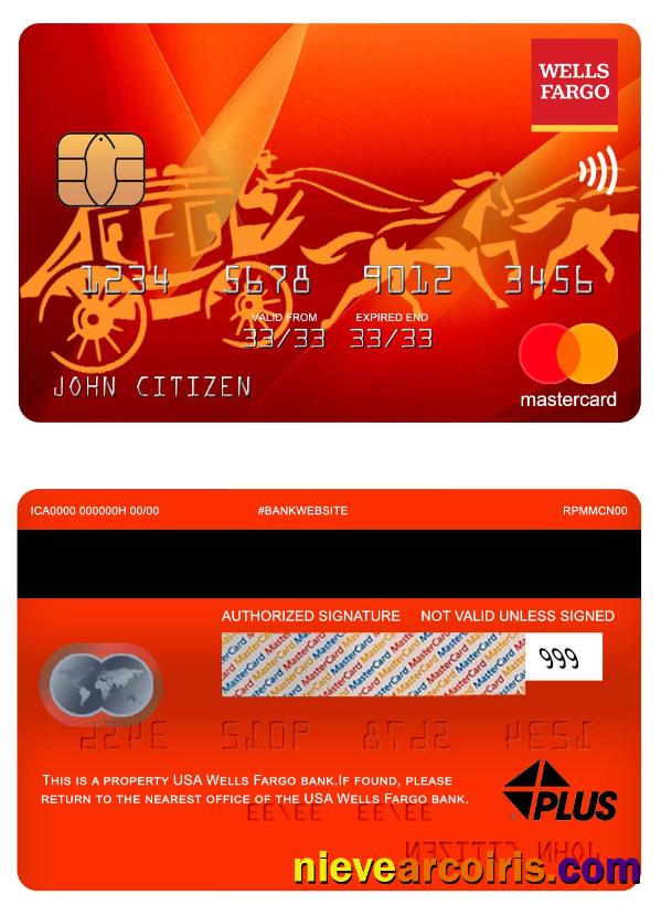 USA Wells Fargo bank mastercard